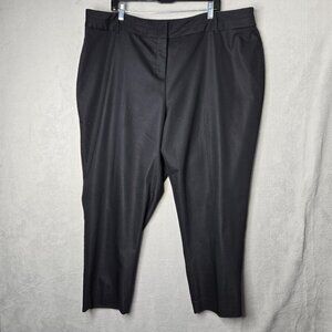 Lane Bryant 24W Black Career Work Pant Dress Pants Straight Leg No Pockets Zippe